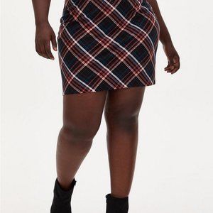 Torrid plaid mini ponte skirt plus size 4